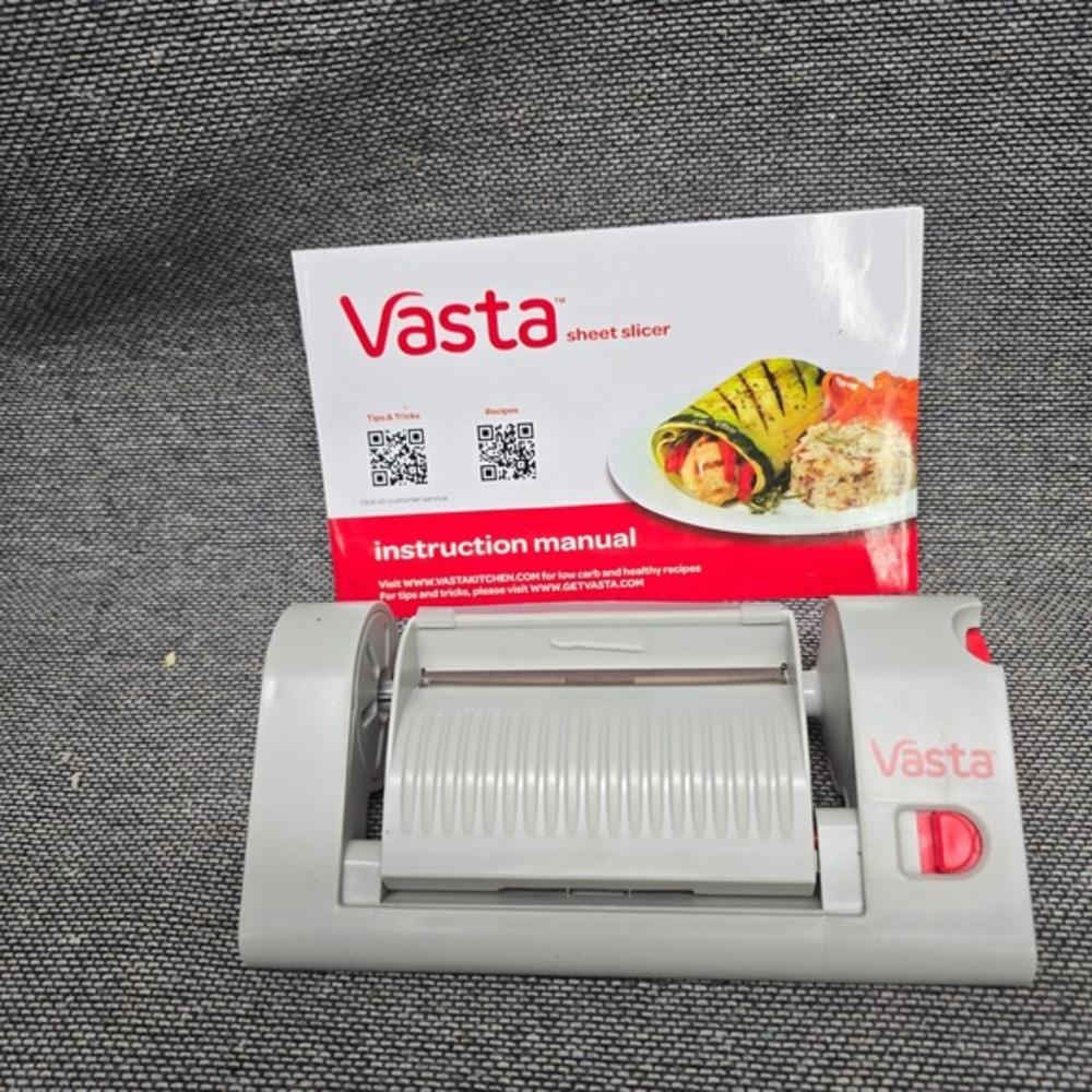 Vasta‎ Sheet Slicer Vegetable Fruit Mandoline Gray Red Excellent Manual Included